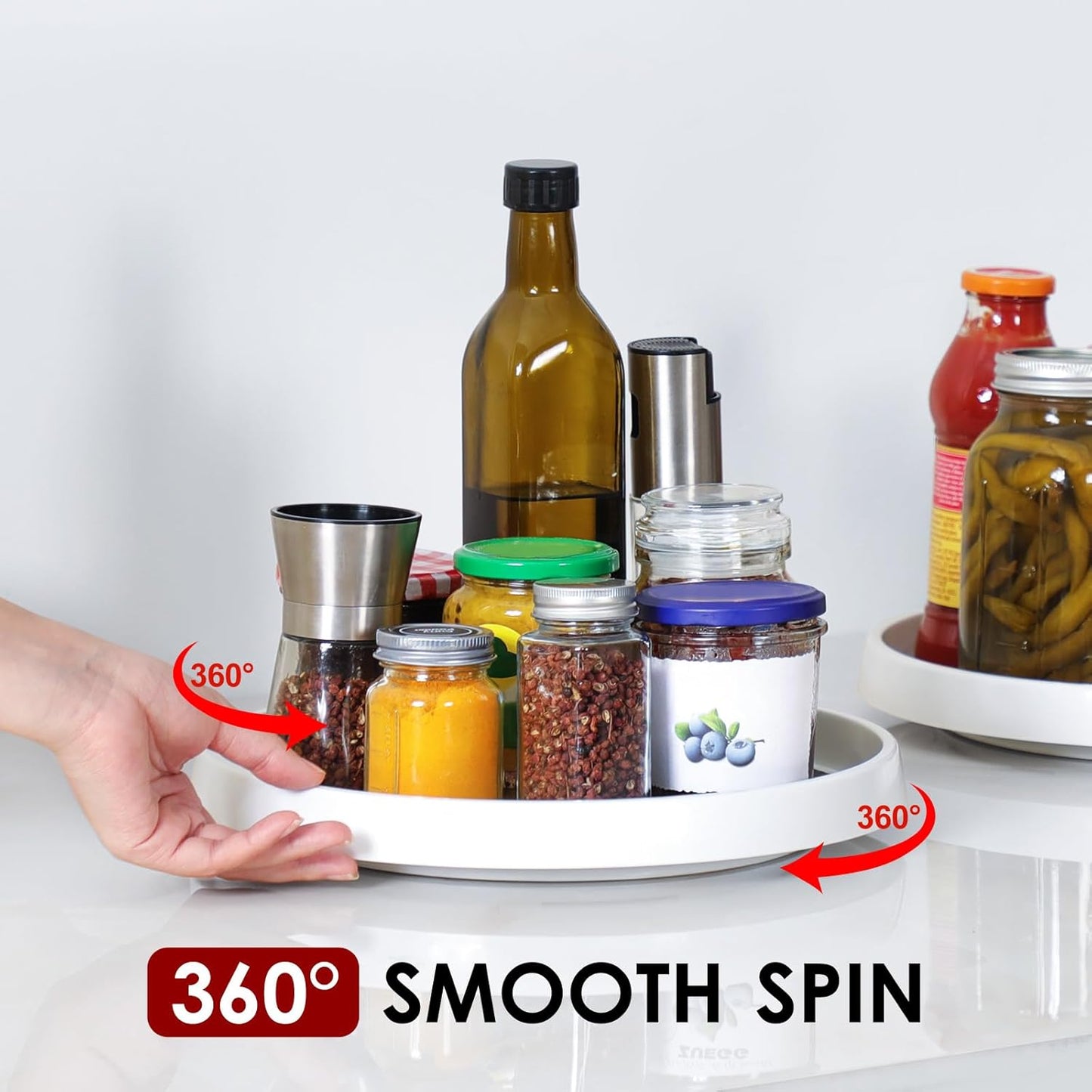 12-Inch [4 Pack] Countertop, Non-Skid Turntable Lazy Susan Organizer - Spinning Rack for Cabinet Table Top, Pantry