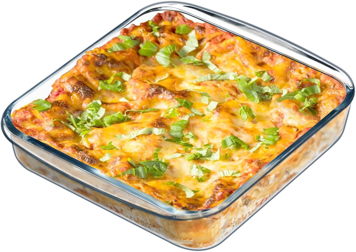 NUTRIUPS 1.7QT Square Glass Baking Dish | 8.2x8.2In Square Baking Pan for Oven