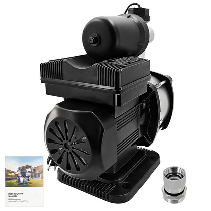 450w 57PSI Smart Water Pressure Booster Pump 1" NPT 21GPM, 115VAC 60Hz Boosts 7 Water Outlets for Home Shower Irrigation Energy Saving Multistage Centrifugal Pump