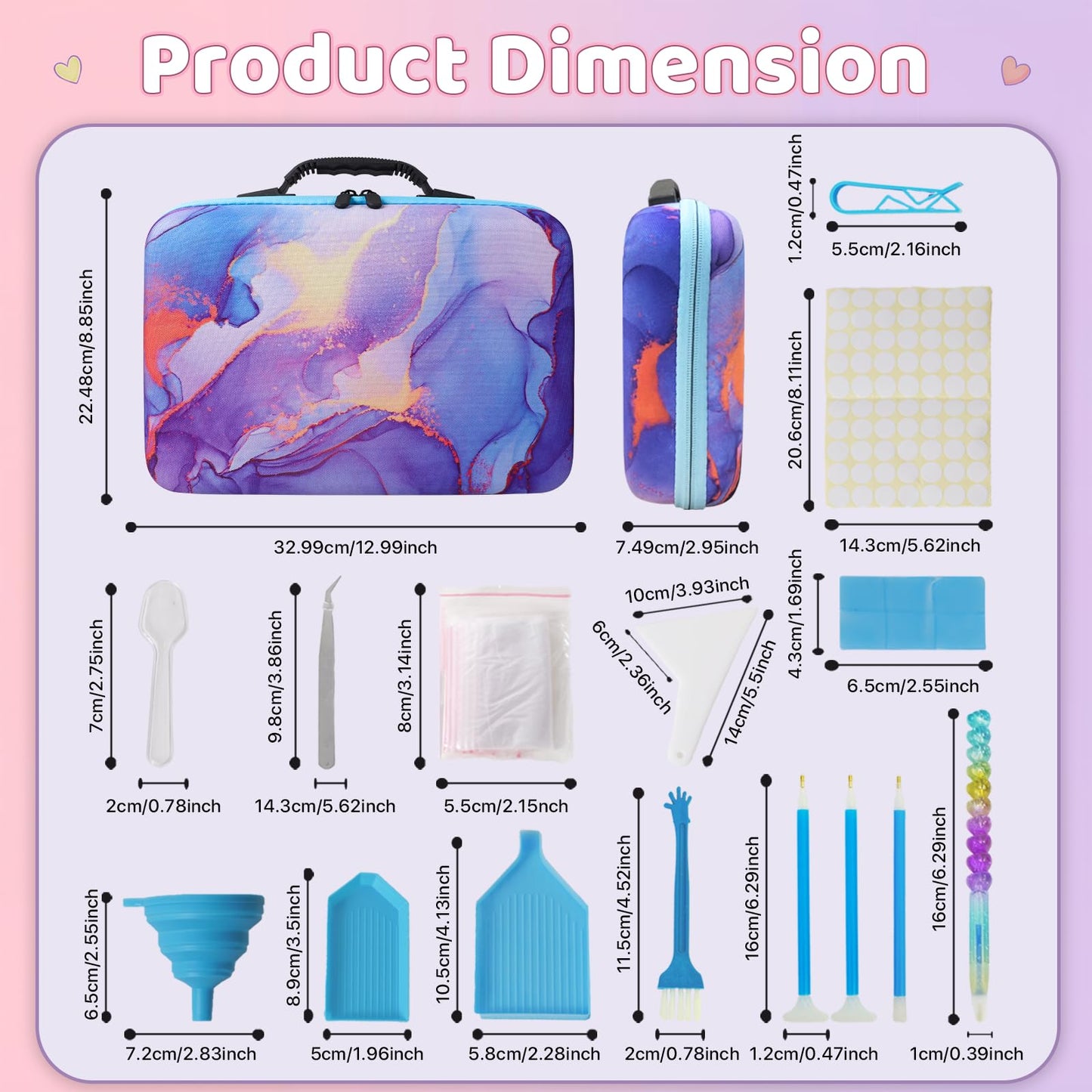 TAVOLOZZA Diamond Art Storage Case, 60 Slots, Diamond Painting Organizer, Art Storage Case, Diamond Painting Storage Box for Painting Supplies and Accessories