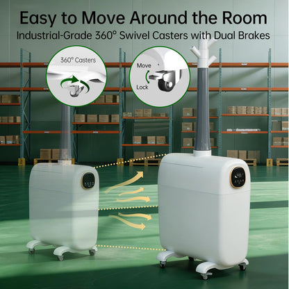 Lacidoll Humidifier Large Room 25L/6.6Gal,3000 sq.ft Commercial Whole House Humidifier,Top-Fill Humidifiers for home with Extension Tube, Ideal for Plants, Office, Warehouse & Greenhouse
