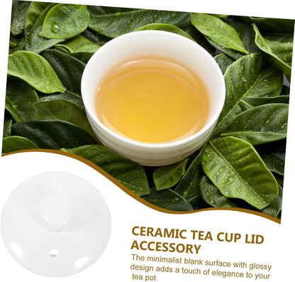 White Ceramic Teapot Lid Replacement, Polished Cover for Porcelain Teaware, Kitchen Accessory