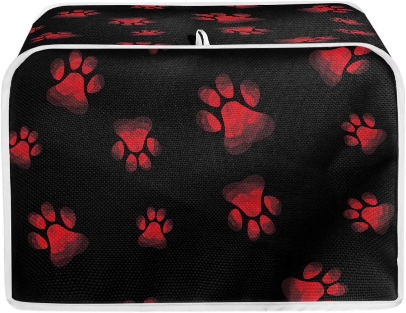 STUOARTE Dog Paw Print Toaster Cover, Dustproof Kitchen Decor for Most Standard 2 Slice Toasters