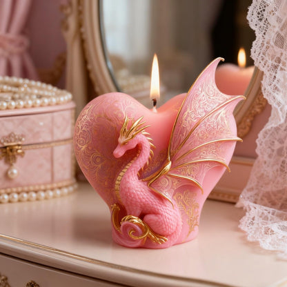 Dragon Candle Mold, 3D Heart Shape Animal Dinosaur Silicone Molds for Candle Making, Epoxy Resin Casting Molds for Handmade DIY Soap & Aromatherapy DIY Home Desk Decor