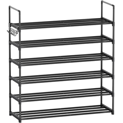 Saincustom 6 Tier Shoe Rack, Shoe Rack for Closet, Shoe Organizer for Entryway, Shoe Storage for Front Door Entrance & Entryway, Large Shoe Stand Holder Adjustable Shelf Height