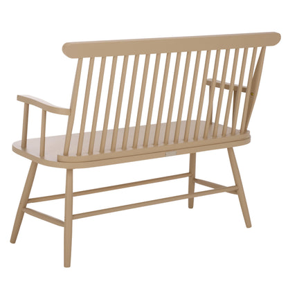 SAFAVIEH Home Collection - Eton Khaki Solid Wood Bench, Farmhouse Spindle Back Indoor Seating for Entryway or Dining (BCH3300C)
