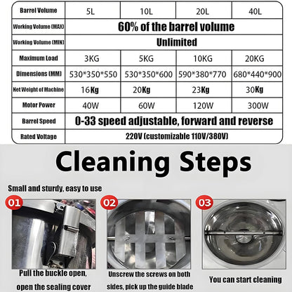 YDBMY 5L/10L/20L/40L Lab Dry Powder Mixer Mixing Machine Particle Blender Powder Mixer Granual Blender for Food Ch-emical Medical 10L