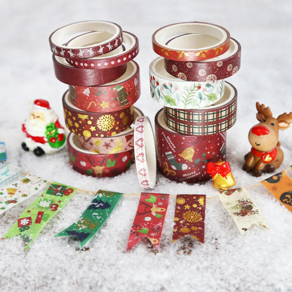 NIKOMIE 60 Rolls Holiday Washi Tape Set,4 Sizes Decorative Masking Tape Christmas Thanksgiving Fall Halloween Winter Washi Tape for Journaling Supplies Scrapbook Journal Bullet