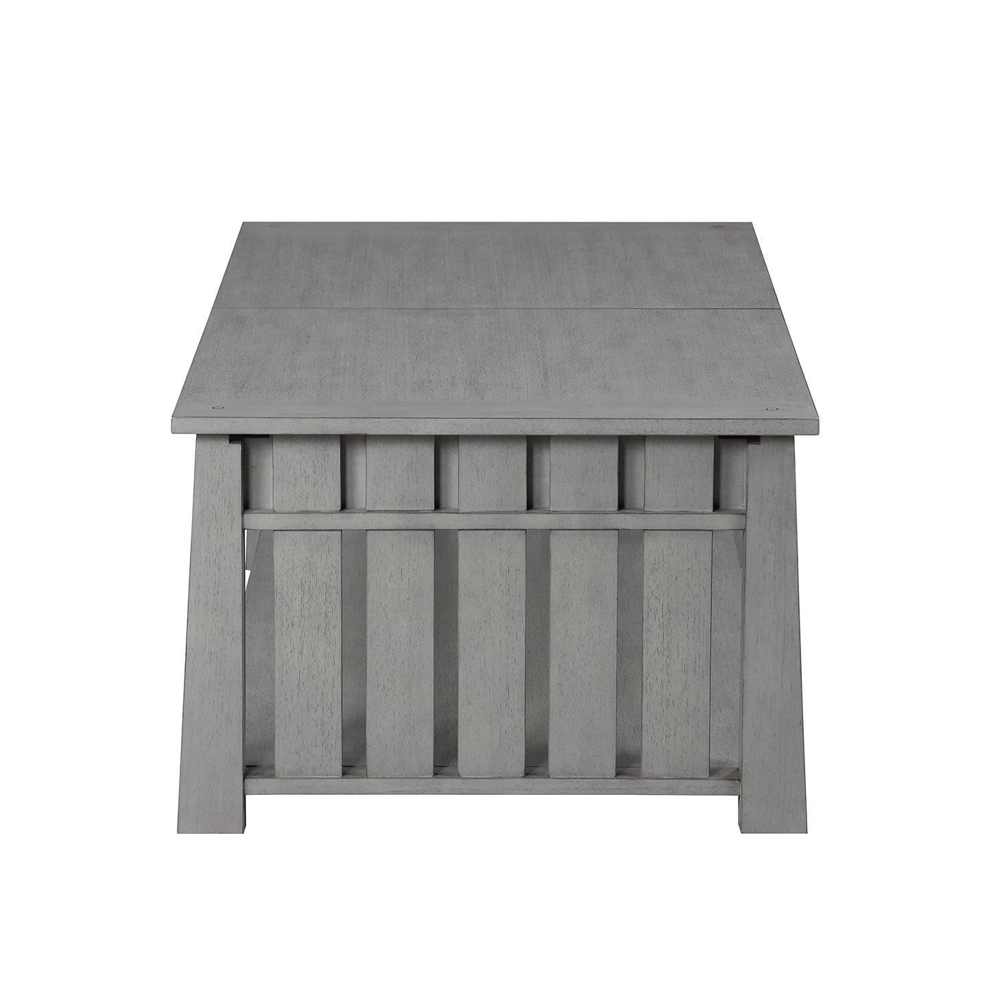 HOMES: Inside + Out Clairemont Farmhouse Rectangle Lift-Top Solid Wood 46 in. Coffee Table with 2-Drawer and 1-Shelf for Living Room, Bedroom, Reception Room, Gray
