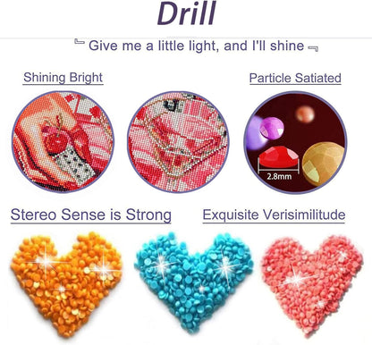 4 Pack Beach Diamond Art Kits for Adults Beginners,Full Round Drill DIY Diamond Painting Kits,Paint by Diamonds Dot Gem Art Crystal Easy,Home Wall Decor&Gift-12x12in
