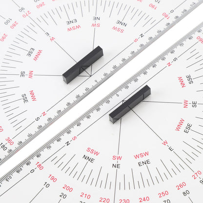 2pcs Chart Drawing Triangle Ruler, 11.81in Course Triangle Positioning Triangle Boat Architectural Stationery Navigation Plotting Kit for Training Purposes Maritime
