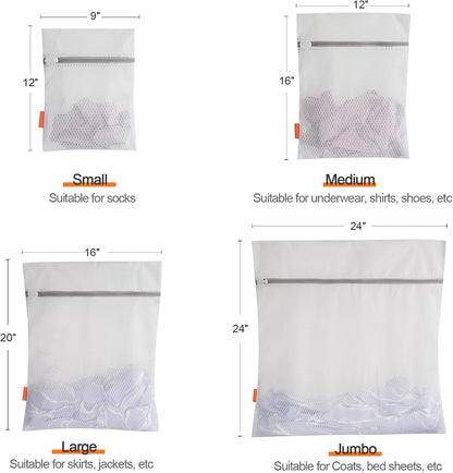 Polecasa Premium Soft 125g Diamond Mesh Laundry Bags with Sturdy Zipper for Delicates – 3 Pack Medium Durable Wash Bags