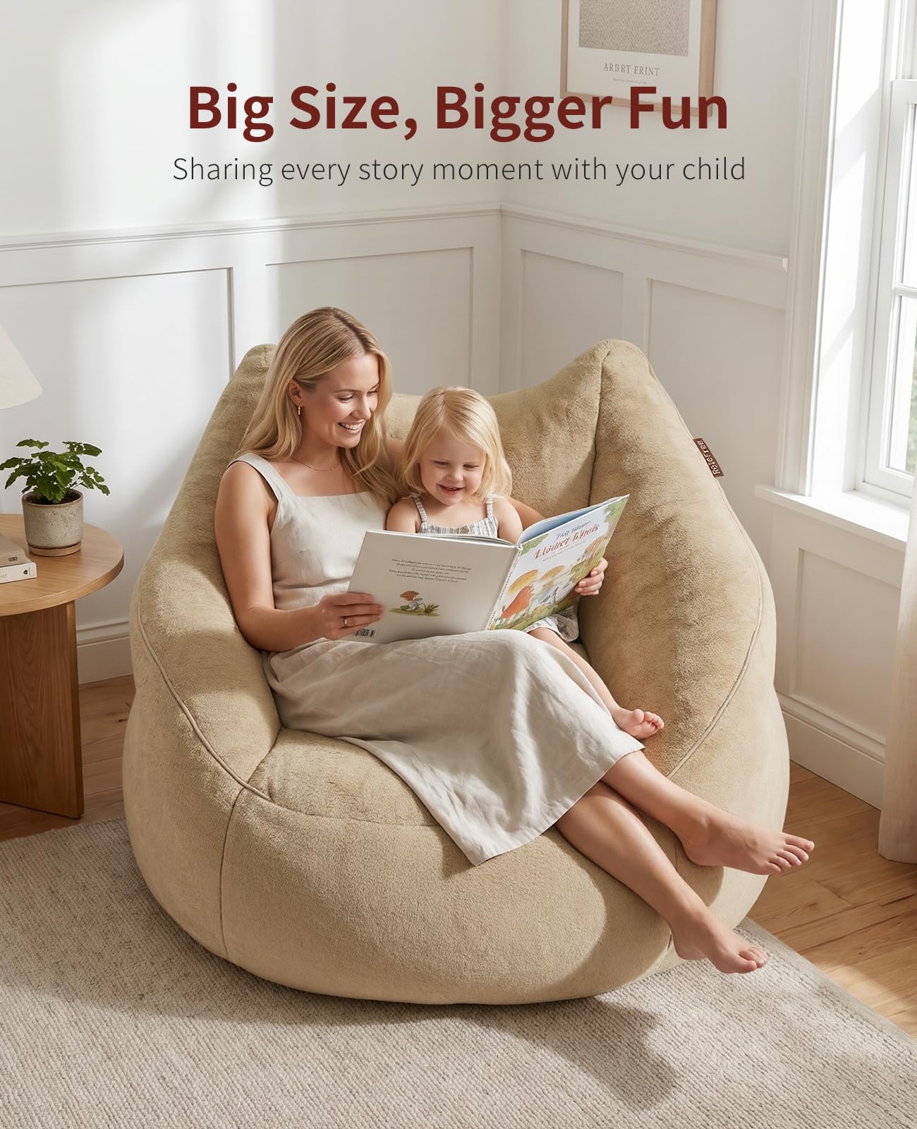 Relefree 70.9" Oversized Bean Bag Chairs for Adults,Loveseat Sofa,Plush Modern Boneless Loveseat,Bean Bag Couch for Reading,Mini Small Couches for Living Room, Office,Bedroom,Apartment,Latte Brown