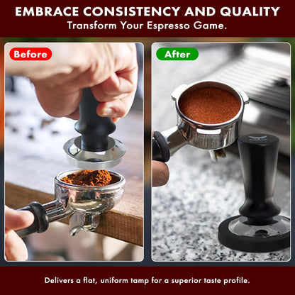 51mm Coffee Tamper - Premium Stainless Steel Espresso Press with Flat Base, Spring Loaded, Ergonomic Handle for Barista-Quality Espresso & Consistent Tamping, Perfect for Home & Commercial Use