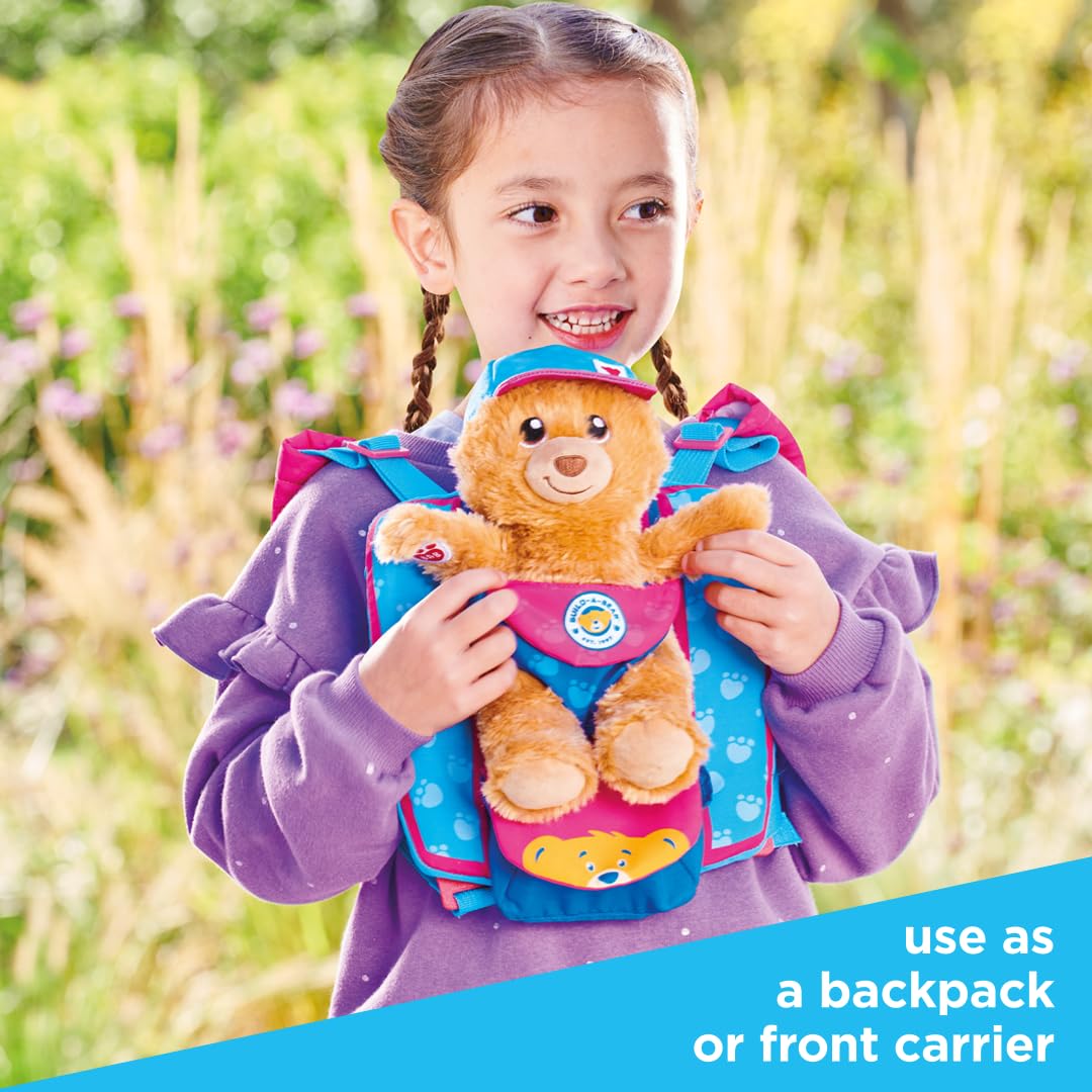 Casdon Build-A-Bear Workshop Pawfect Adventure Toy Bear Carrier | Multi-Way Carrier for Teddies | for Kids Aged 3+ | Includes Bag, Juice Box, Hat & Pawsport | Official Licensed Toy