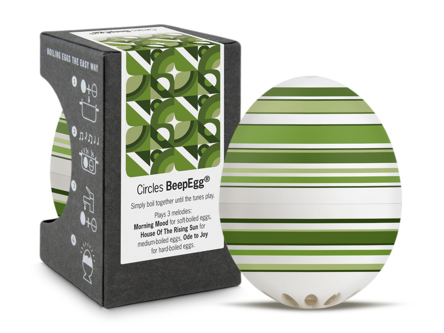 Circles Beepegg – Egg Timer for Boiling Eggs – Musical Egg Cooker for Soft, Medium, Hard Boiled Eggs – Food Safe – Singing Floating Egg Timer – Egg Cooker for 3 Levels of Doneness - Brainstream