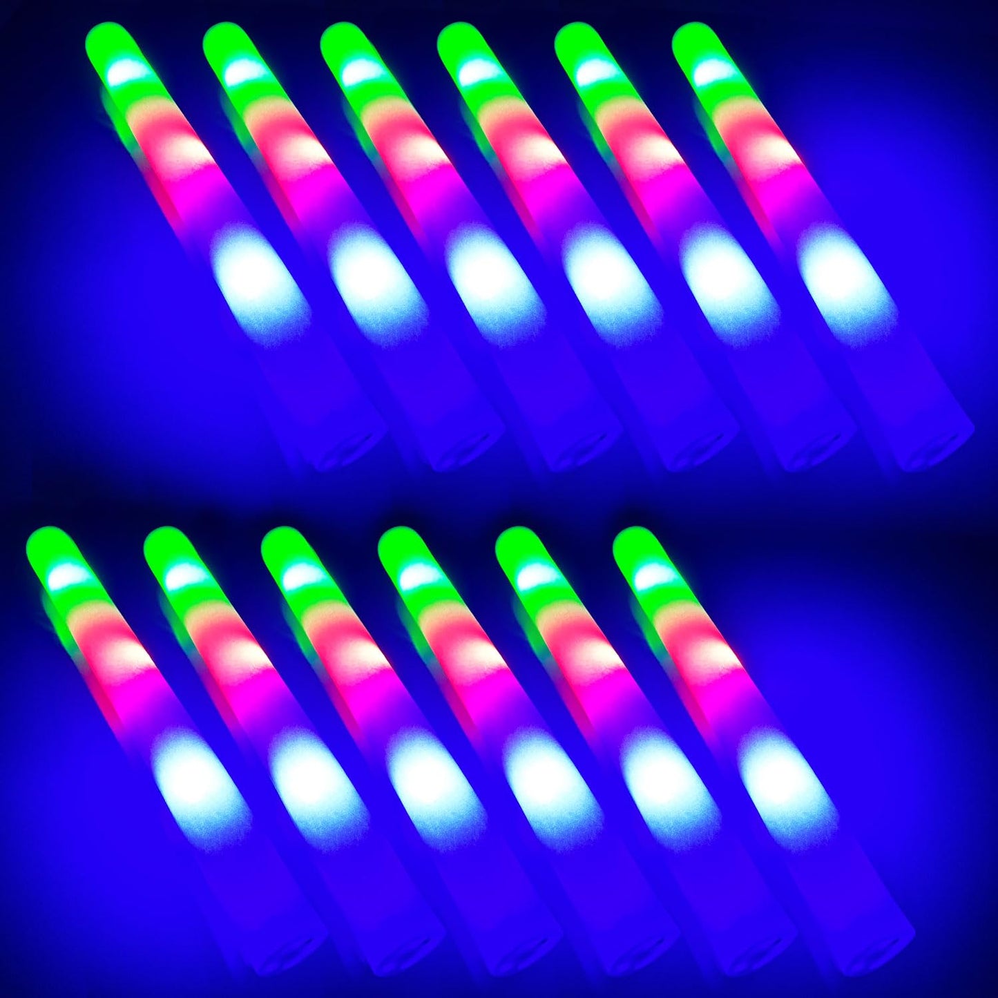 JYlanglin 156 Pack LED Foam glow sticks, glow sticks for wedding with 3 Modes Colorful Flashing, Glow Stick Bulk Party Pack for Wedding, Raves, Concert,Camping, Sporting Events, Pool Party