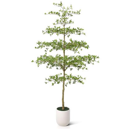 VeriNatural 10FT Artificial Black Olive Tree Indoor with White Planter – Tall Luxury Faux Olive Tree, Mediterranean Architectural Statement Decor for Living Room & Office,VN232