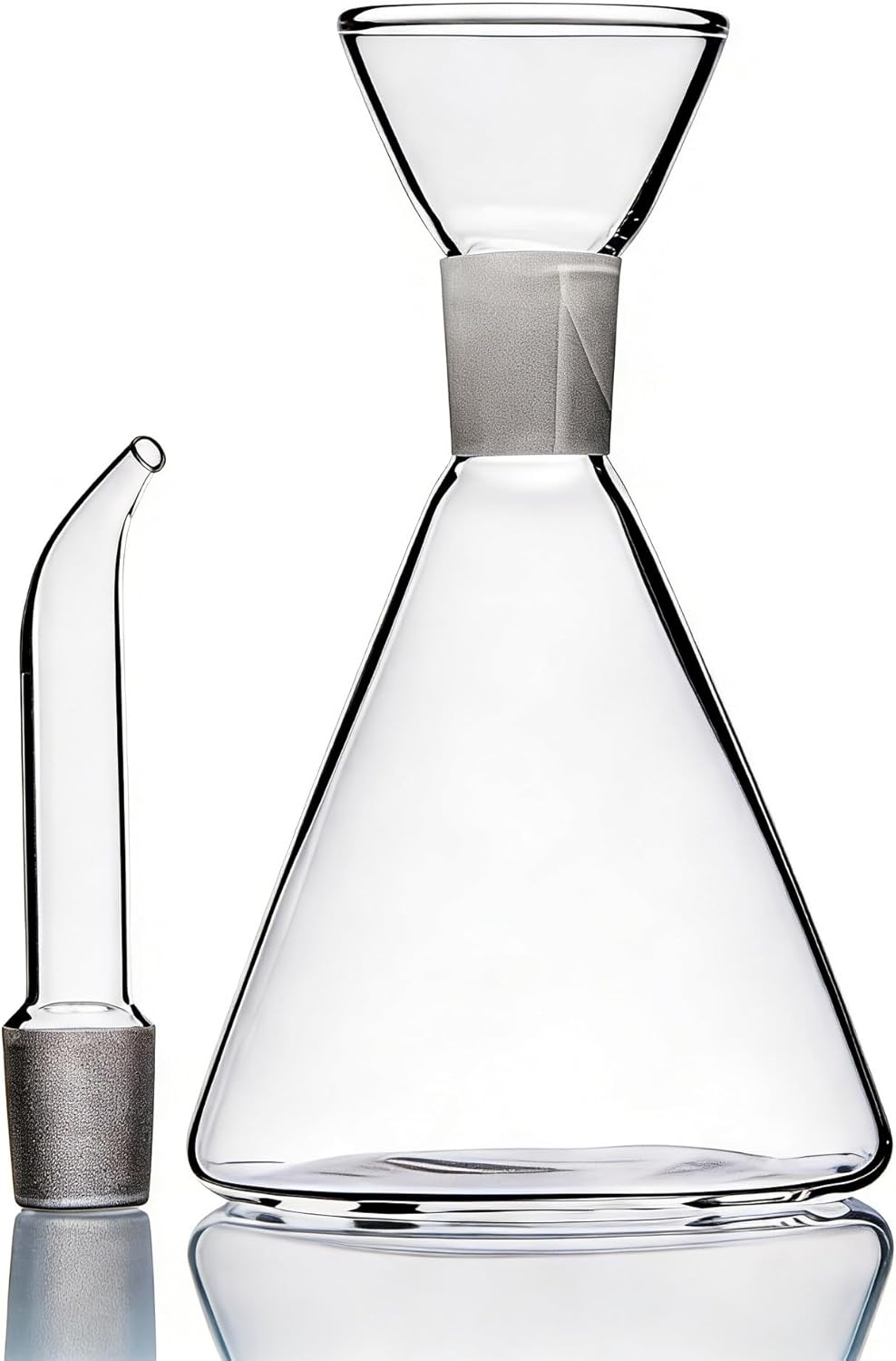 12 oz ELETON Conical Borosilicate Glass Olive Oil Dispenser Non Drip Oil Bottle for Kitchen, Leak Proof Vinegar Cruet