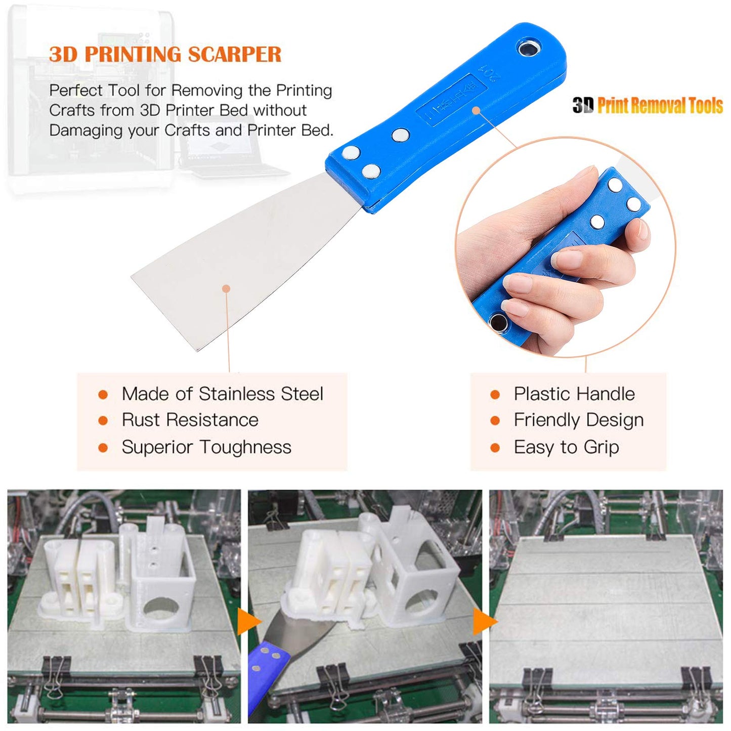 OLYCRAFT 23PCS 3D Printer Tool 3D Printer Nozzle Cleaning Tool Removal Tool Kit Includes Putty Knife, Wire Brush, Wire Flush Cutter, Scraper Knife, Diamond Files and Tweezer for Cleaning 3D Printer