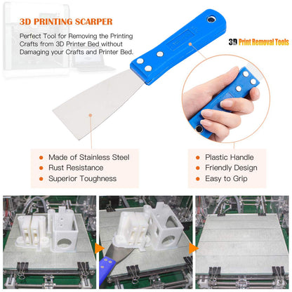 OLYCRAFT 23PCS 3D Printer Tool 3D Printer Nozzle Cleaning Tool Removal Tool Kit Includes Putty Knife, Wire Brush, Wire Flush Cutter, Scraper Knife, Diamond Files and Tweezer for Cleaning 3D Printer