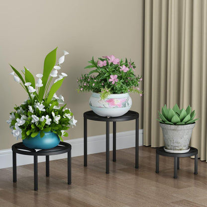 Zhongma Set 3 220 LBS of Fully Assembled Metal Plant Stand for Heavy Potted Plant for Home Indoor and Outdoor, Capacity