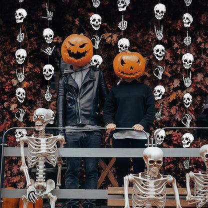 Cheerland Halloween Garland Skull Party Decorations Skeleton Finger for College Banner Spooky Garlands Adult Skeleton Birthday Party Decoration Haunted House Streamers Hanging Teen Dorm Decor 6 Pcs