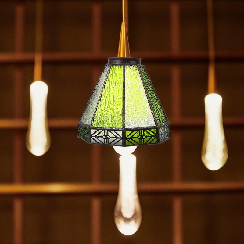 OSALADI 5.5 Inch Glass Lamp Shade Vintage Pendant Light Replacement for Mediterranean Style Restaurants and Bars