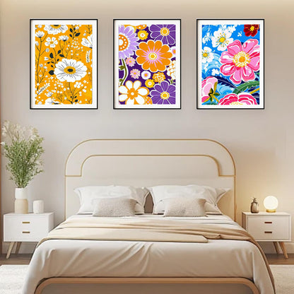 DOZEEZOP 3 Pack 5D Diamond Painting Kits for Adults, Diamond Art Kits for Adults Beginners of All Ages, Round Full Drill Arts and Crafts Gems Home Wall Decor 12x16 Inches Flowers