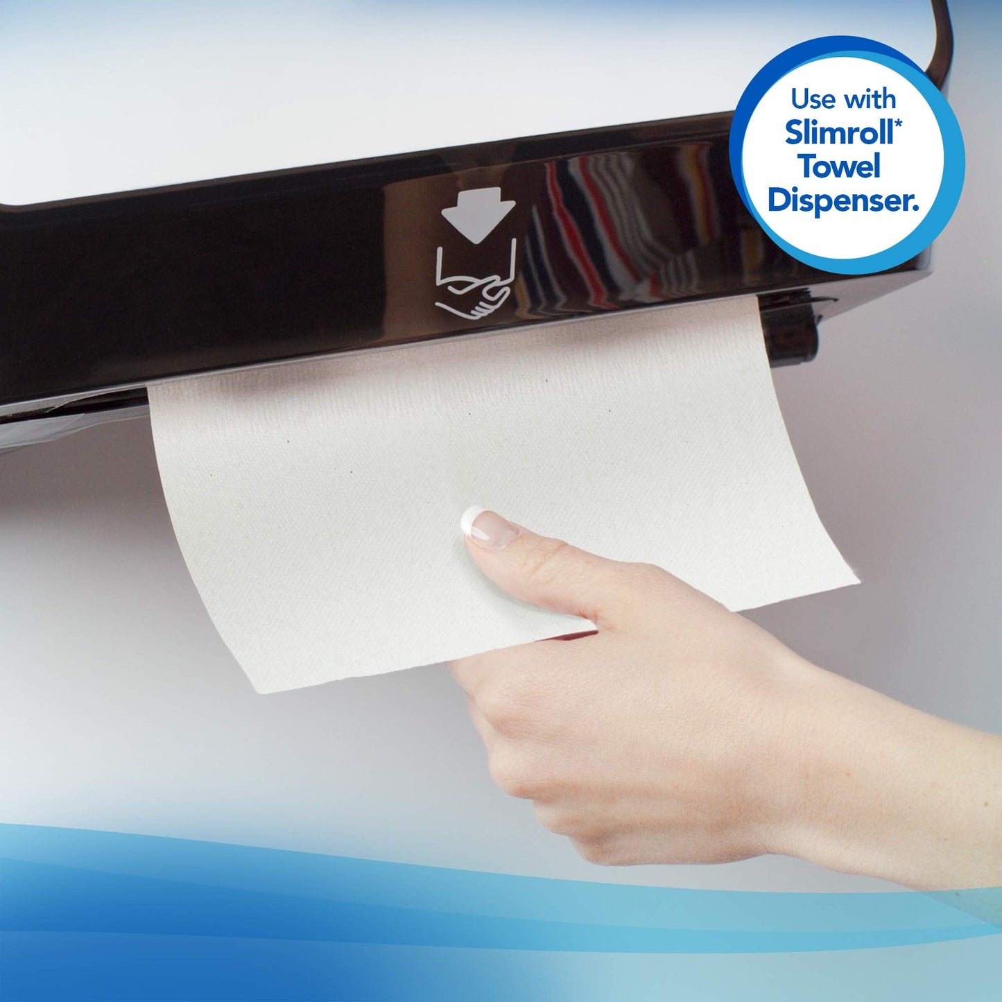 Scott Professional Slimroll Hard Roll Paper Towels, Bulk (12388), Hardwound, Absorbency Pockets, White, for compatible Kimberly-Clark Professional Dispensers (6 Rolls at 580' Each, 3,480'/Case)
