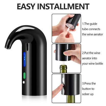 Electric Wine Aerator & Automatic Wine Dispenser – 1-Button Instant Aeration, Decanter Wine Pourer for Red & White Wine, USB Rechargeable Wine Accessories – Best Wine Valentines Gift for Women & Men