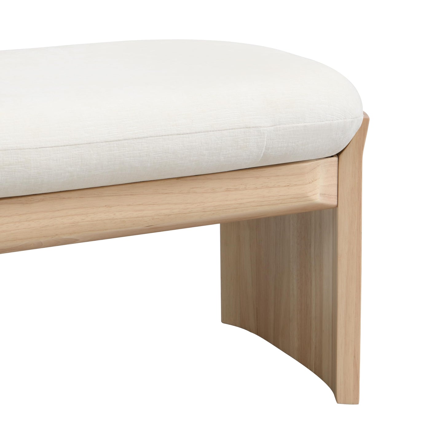 Christopher Knight Home Paxton Fabric Upholstered Ottoman Bench, Rectangular Foot Stools Ottoman, Entryway Wood Ottoman Footrest, Bedroom End of Bed Footstool,Living Room Sofa Extra Seat,Beige+Natural