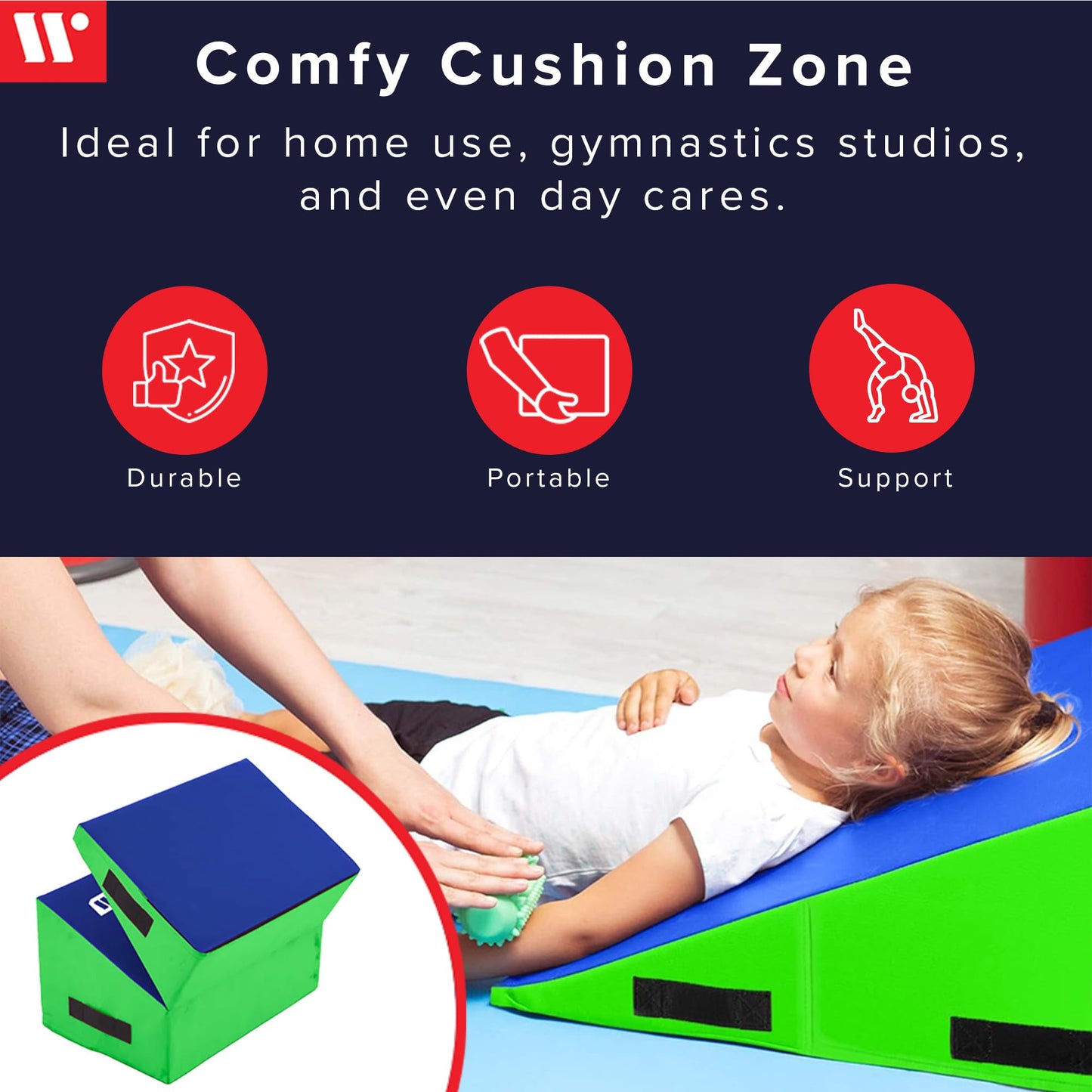 We Sell Mats Gymnastics Incline Mat, Folding and Non-Folding Cheese Wedge Skill Shape, Tumbling Mat for Gymnastics Training, Cheerleading and Obstacle Courses, Purple / Pink, 60" x 30" x 15" - Medium