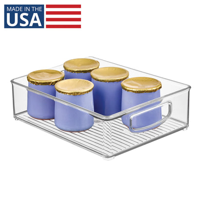 iDesign Stackable Pantry Bin for Kitchen Cabinets, Fridge, or Freezer Storage, Clear, Made in USA