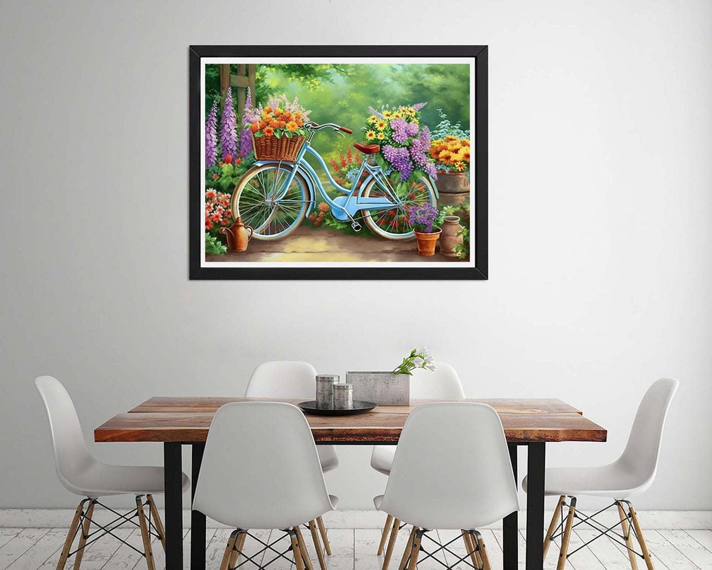 Diymood 5D Diamond Painting Garden Flower, Paint with Diamond Art Kits for Adults Cycling, by Numbers Kits Full Drill Rhinestone for Home Wall Decor 40x50