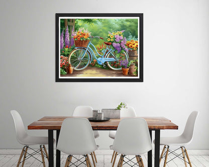 Diymood 5D Diamond Painting Garden Flower, Paint with Diamond Art Kits for Adults Cycling, by Numbers Kits Full Drill Rhinestone for Home Wall Decor 40x50
