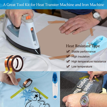 QUKLOGEN Sublimation Shirts Tool Kits Shirt Measure Ruler Set Include 12 T Shirt Guide Ruler,Portable Pad for Ironing,Teflon Sheet for Heat Press,Heat Resistant Tape Craft Sewing Accessories