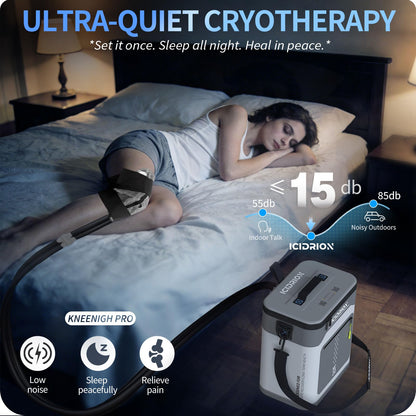 Ice Machine for Knee After Surgery, Programmable Cold Therapy Machine w/Temp Disp, 12H Knee Ice Machine Pain Relief, 12QT/Ultra-Quiet,Cryotherapy for Knee Replacement Shoulder Hip