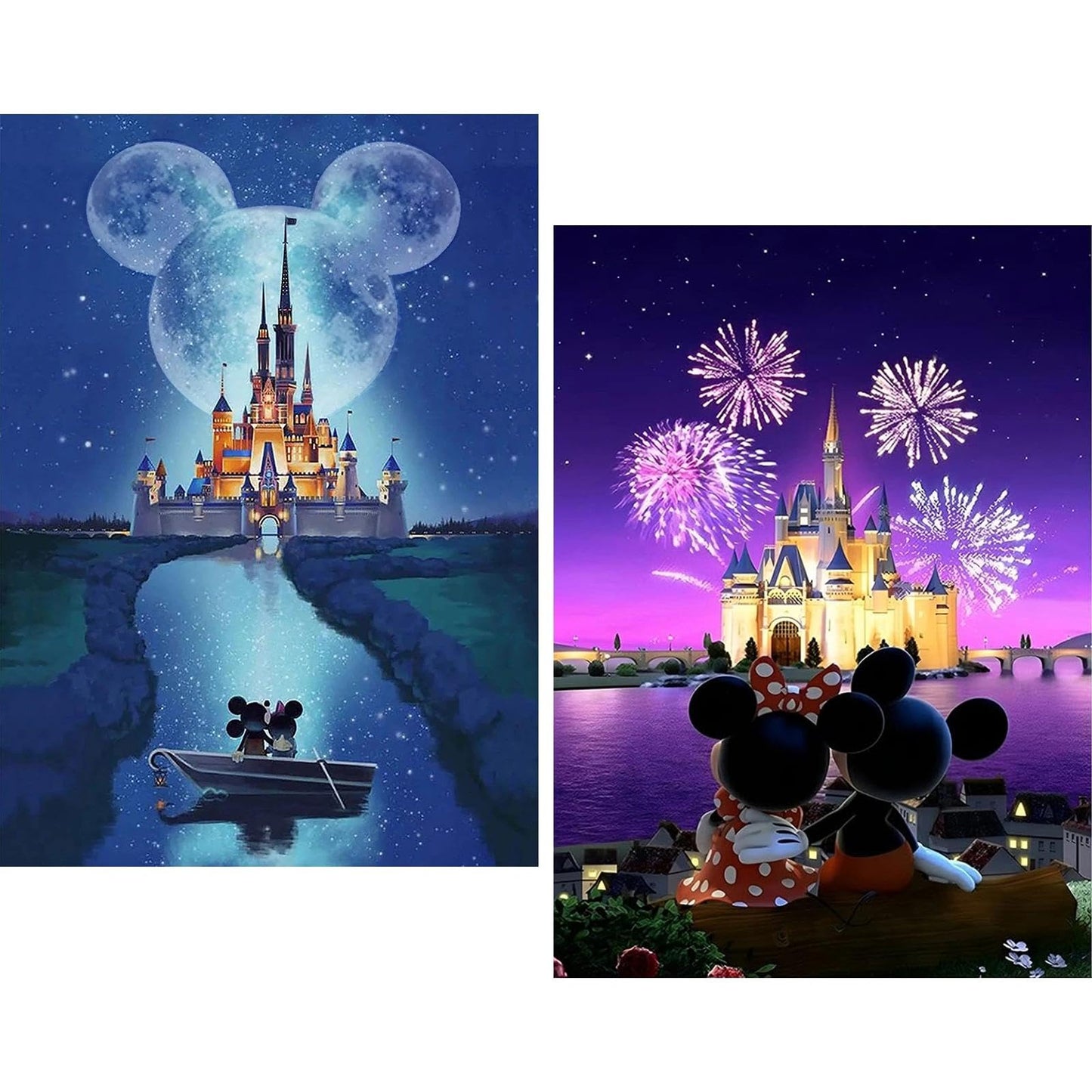 JYLMOOD 2 Packs Cartoon Diamond Painting Kits for Adults 5D Diamond Art Kits for Adults Beginner,DIY Full Drill Diamond Rhinestone with Tools Accessories for Home Wall Decor Christmas 12x16inch