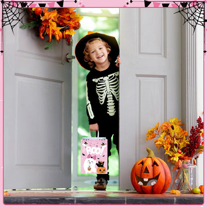 Zhanmai 24 Pcs Pink Ghost Halloween Party Favors Gifts Goodies Bags with Handles Halloween Paper Boo Bags for Candy Treat Snack Gifts Wrapping Birthday Party Supplies Decoration