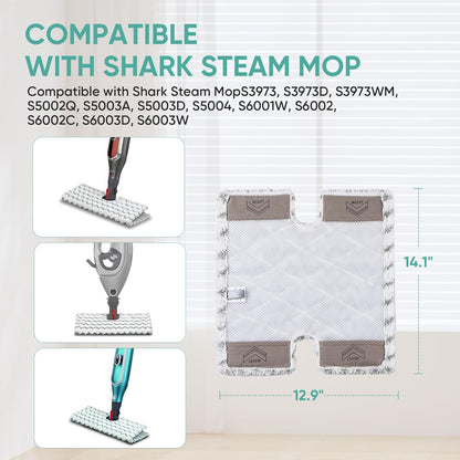 2 Pack Genius Steam Mop Pads Compatible with Shark Genius Hard Floor Cleaning System, Part # XTP184