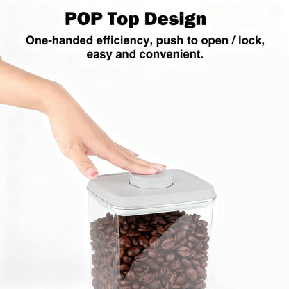 Melovom Large Pop Airtight Food Storage Containers Set with Lids, 4.2Qt Food Containers with Scoop, Kitchen Pantry Organization and Storage, BPA Free Stackable Cereal Container