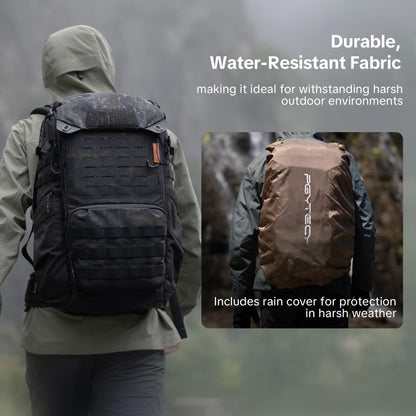PGYTECH OneMo TAC 35L Tactical Camera Backpack, Waterproof DSLR/SLR/Mirrorless Photography Camera Bag with 15.6" Laptop Sleeve, Tripod Holder & Rain Cover (Dark Night Camo)