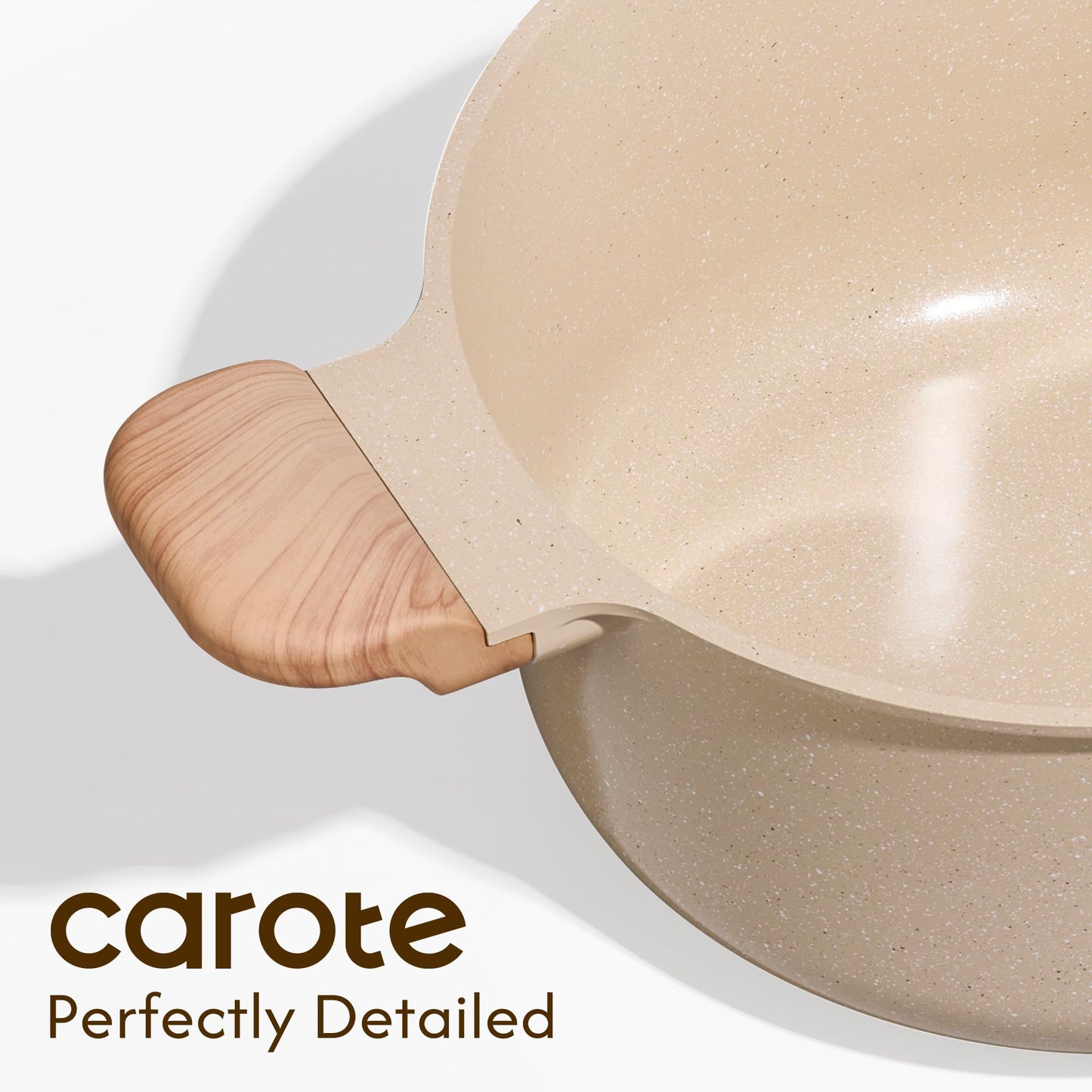 CAROTE 5 Qt Nonstick Stock Pot with Lid Soup Pot, Ceramic 5 Quart Casserole with Lid, Easy to Clean Non Stick Cooking Pot Cookware PFOA Free, Ceramic Oatmeal