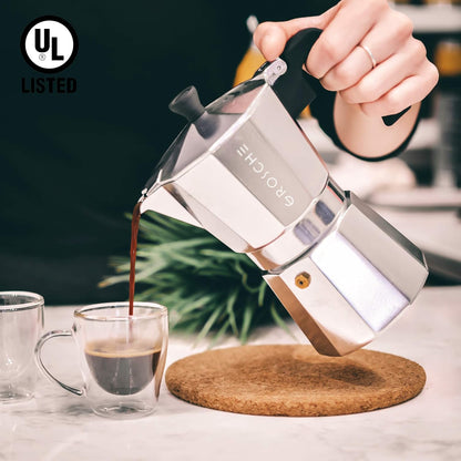 GROSCHE Milano Moka Pot | 3 Espresso Cup - 5 oz | Stovetop Espresso Percolator & Coffee Maker