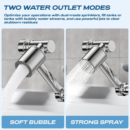 1080° Rotating Faucet Extender, Brass Faucet Multi-functional Spray Nozzle Extender, Universal 36° Rotating Mechanical Arm Bathroom Faucet Extender, Kitchen Extend Filter, 2 Modes Spray