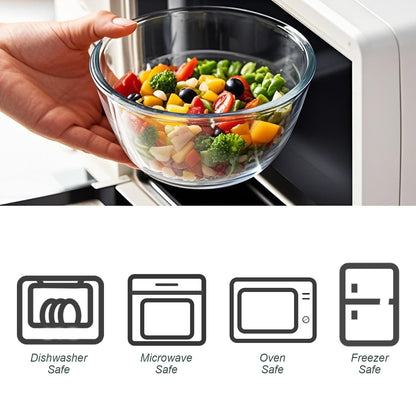 M MCIRCO Glass Mixing Bowls with Lids, 4 Packs Glass Bowl Set, Nesting Bowls for Meal Prep, Food Storage, Bowls For Cooking, Baking, BPA-Free, 0.8/1.7/2.9/4.8 Qt