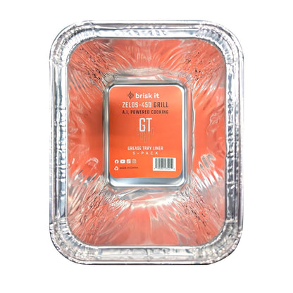Brisk It Grease Tray Liner Compatible Zelos-450 Grill, Grill Accessories, Aluminum, 10Pack