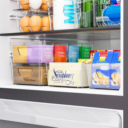 Yieach 8 Pack Stackable Snack Organizer for Pantry Shelf,Clear Pantry Organizers and Storage Bins