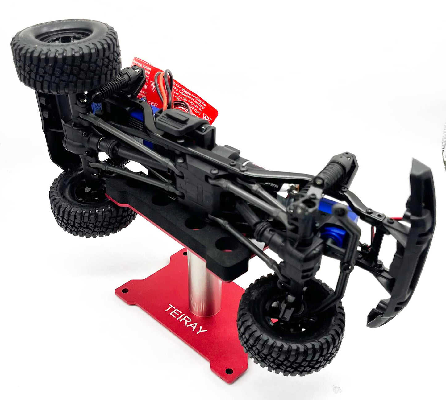 TEIRAY RC Car Work Stand Mat Repair Workstation Aluminum 360 Rotation Height Body Mounts for 1/16 1/18 1/24 SCX24 TRX4M Scale Cars Trucks RC car Display Stand (red)